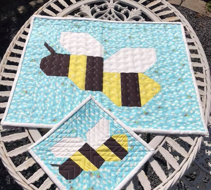 New Pattern Honey Bee Quilt Block Ellis And Higgs