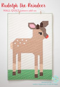 Reindeer Christmas mini quilt pattern